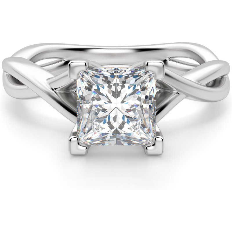 Twisted Klasyczny Księżniczka 0.75 ct Pierścionek Zaręczynowy Diament Laboratoryjny 950 Platyna