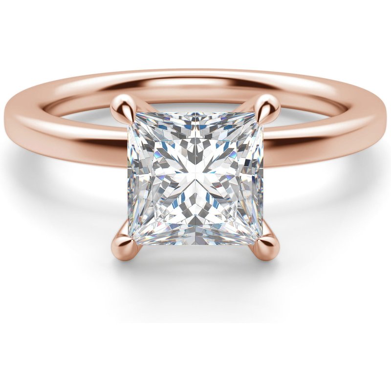 Arezzo Klasyczny Księżniczka 1.75 ct Pierścionek Zaręczynowy Diament Laboratoryjny 585 Różowe Złoto (14K)
