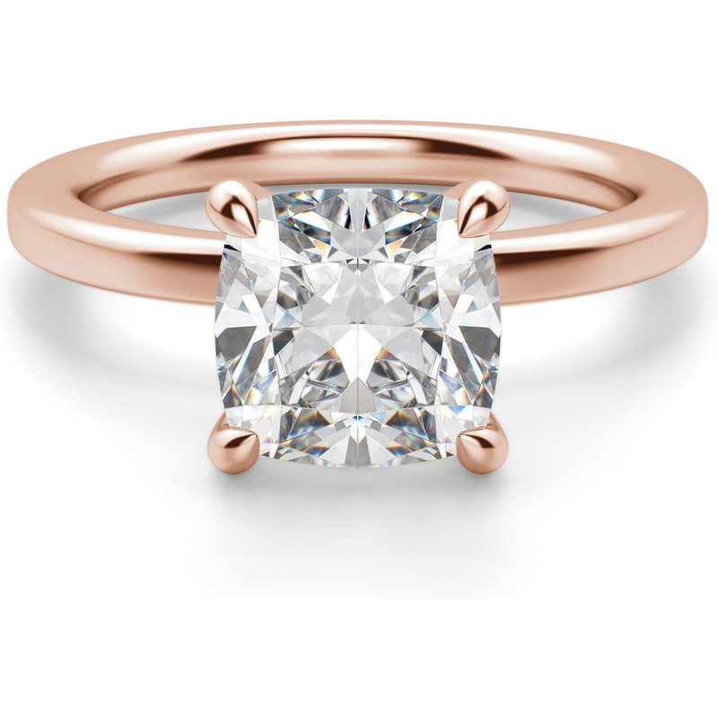 Arezzo Klasyczny Poduszkowy 0.75 ct Pierścionek Zaręczynowy Diament Laboratoryjny 585 Różowe Złoto (14K)