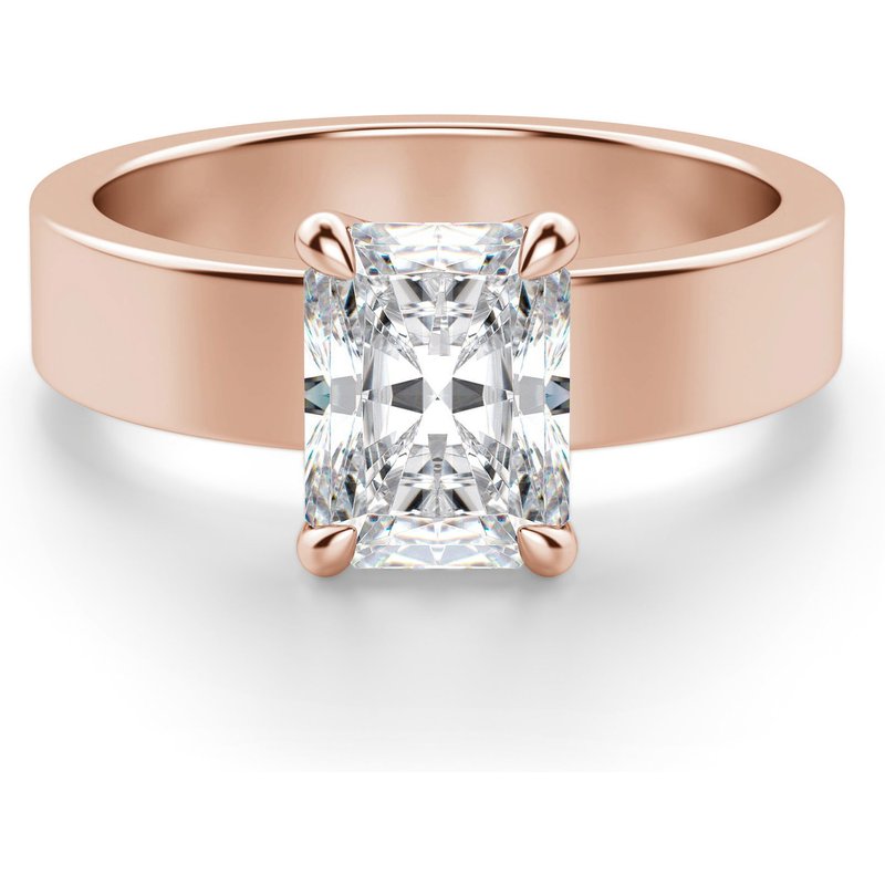 Basket Set Radiant 3.00 ct Masywny Pierścionek Zaręczynowy Diament Laboratoryjny 585 Różowe Złoto (14K)