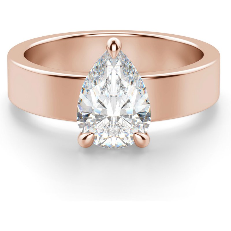 Basket Set Gruszkowy 0.50 ct Masywny Pierścionek Zaręczynowy Diament Laboratoryjny 585 Różowe Złoto (14K)