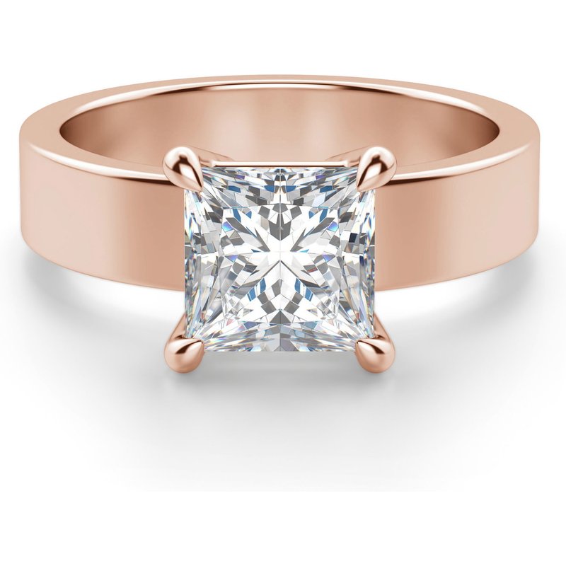 Basket Set Księżniczka 1.75 ct Masywny Pierścionek Zaręczynowy Diament Laboratoryjny 585 Różowe Złoto (14K)