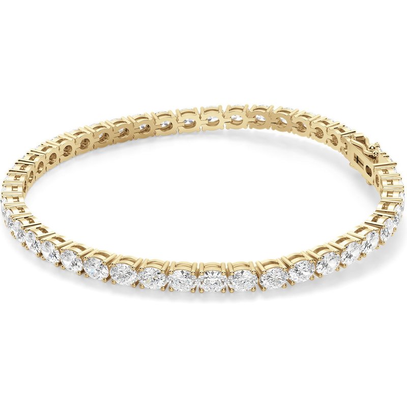 4 Prong Owalna Tenisowa Bransoletka s Laboratoryjnym Diamentem 8,00 krt z żółtego złota pr. 14K (585)