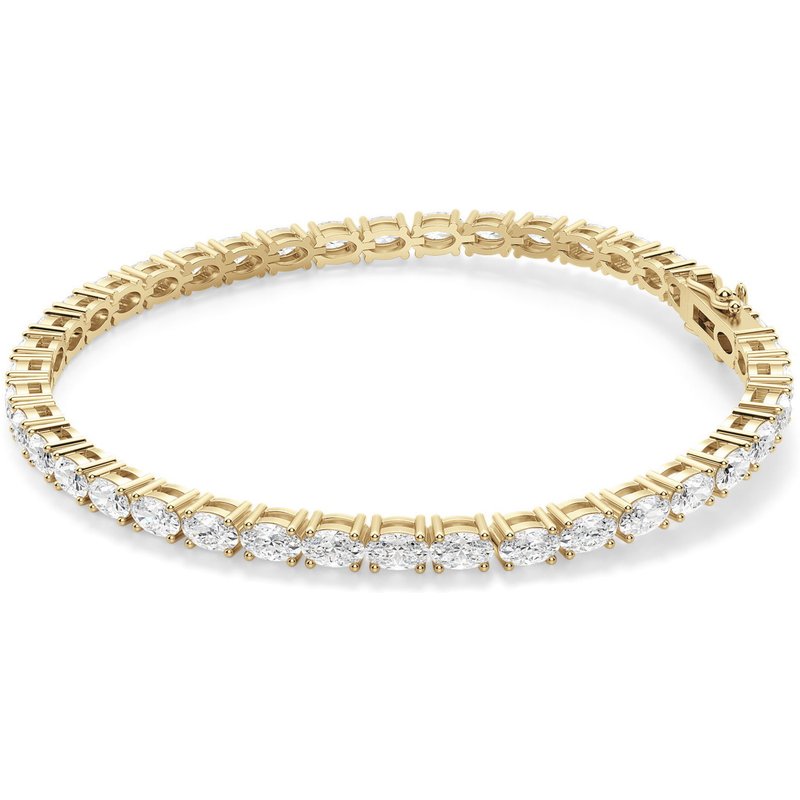 4 Prong Owalna Tenisowa Bransoletka s Laboratoryjnym Diamentem 9,00 krt z żółtego złota pr. 14K (585)