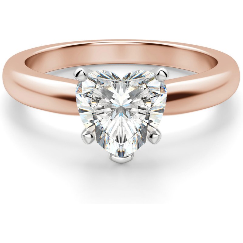 Tapered Solitaire Sercowy 1.75 ct Klasyczny Pierścionek Zaręczynowy Diament Laboratoryjny 585 Różowe Złoto (14K)