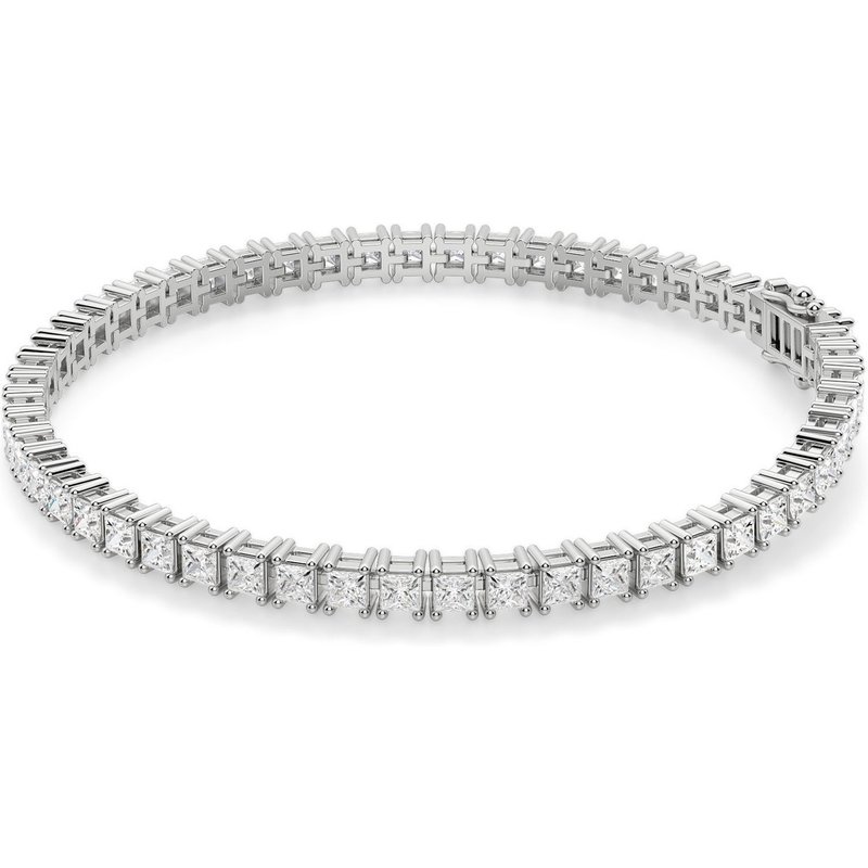 4 Prong Księżniczka Tenisowa Bransoletka s Laboratoryjnym Diamentem 7.00 krt z białego złota pr. 14K (585).