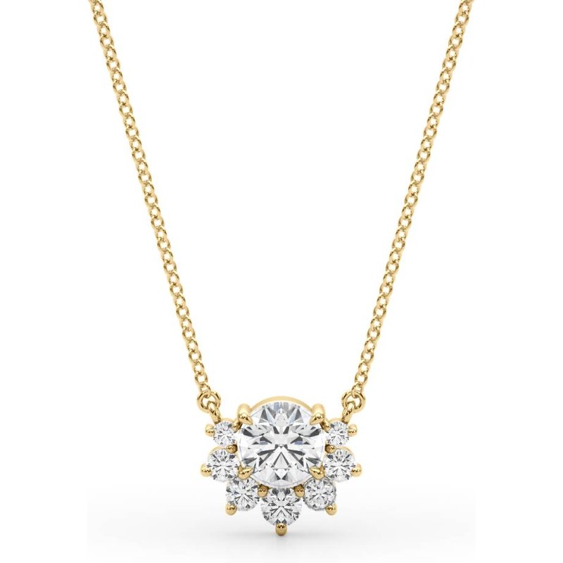 Naszyjnik Cluster Diament Laboratoryjny 585 Złoto Żółte (14K)
