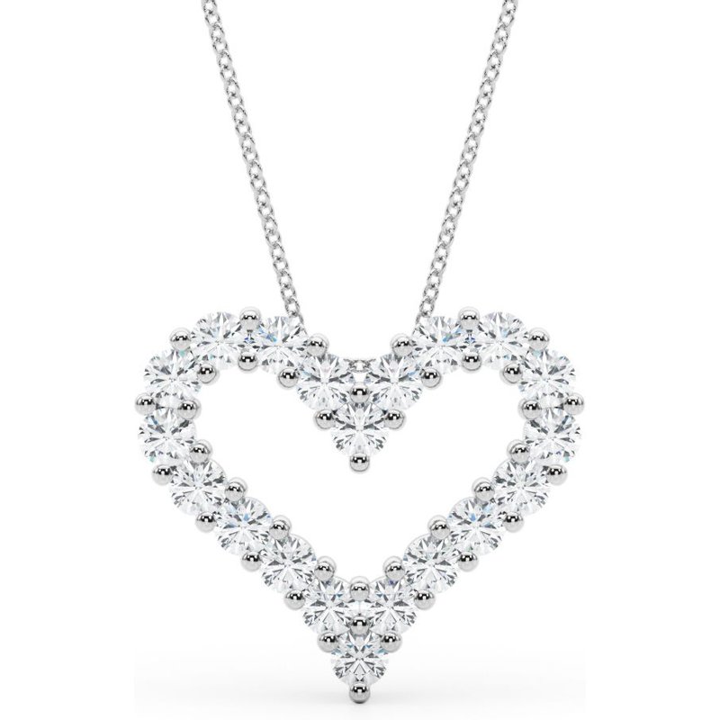 Naszyjnik Diamentowe Serce 1,00 ct Diament Laboratoryjny 585 Złoto Białe (14K)