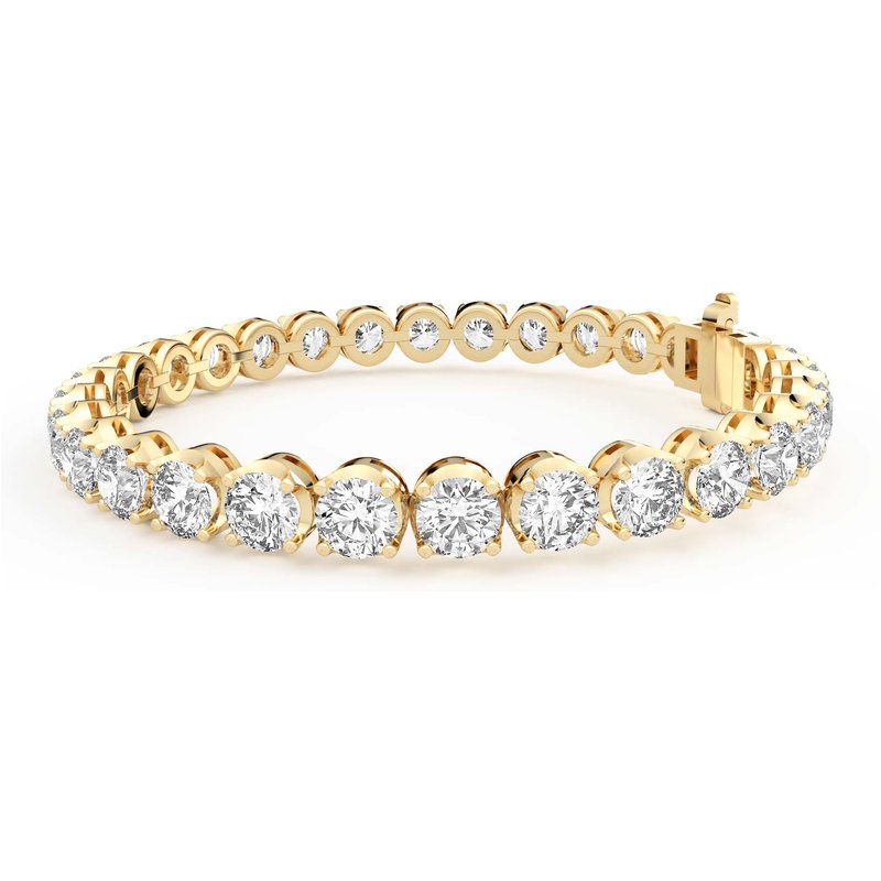 Masywny Bransoletka Tenisowa z Okrągłym Szlifem 4 Prong 20.00 krt Diament Laboratoryjny 585 Żółte Złoto (14K)