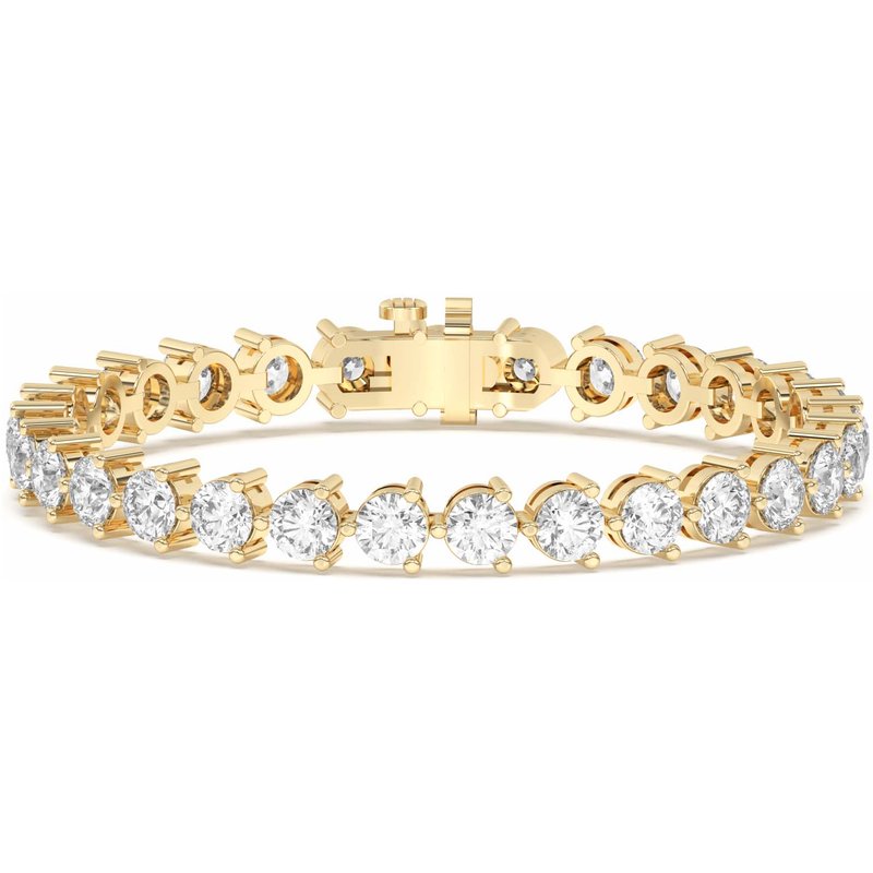 Masywny Bransoletka Tenisowa z Okrągłym Szlifem 3 Prong 14.50 krt Diament Naturalny 585 Żółte Złoto (14K)