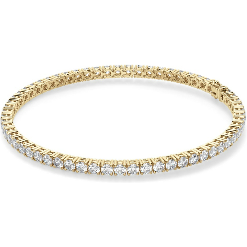 4 Prong Okrągła Diamentowa Tenisowa Bransoletka 3.00 krt z żółtego złota pr. 14K (585).