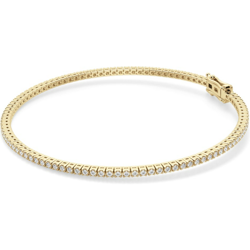 4 Prong Okrągła Diamentowa Tenisowa Bransoletka 1.00 krt z żółtego złota pr. 14K (585).