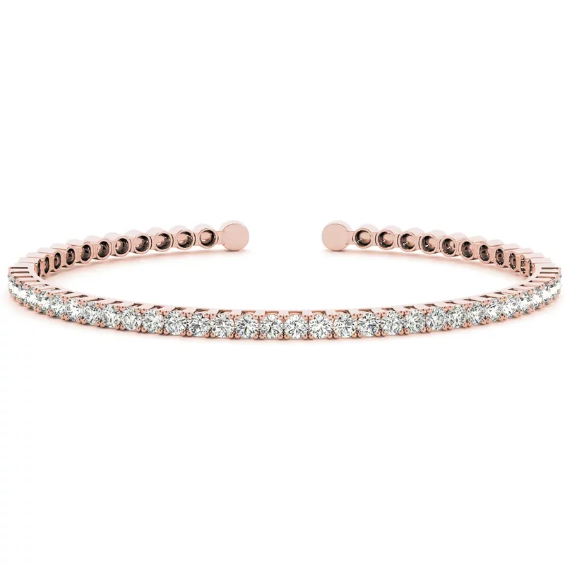 Bransoletka Mankietowa Eternity z Różowego Złota Diament Laboratoryjny 585 Różowe Złoto (14K)