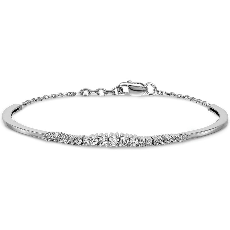 Bransoletka Bangle z Diamentami Laboratoryjnymi Gradowanymi 585 Białe Złoto (14K)
