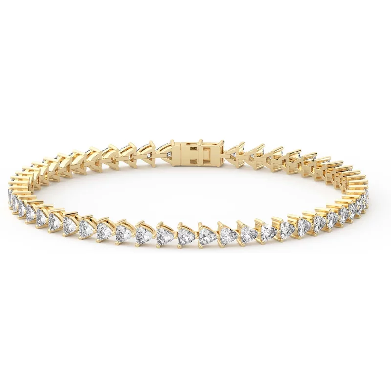 3 Prong Trillion Tenisowa Bransoletka s Laboratoryjnym Diamentem 5.50 krt z żółtego złota pr. 14K (585)