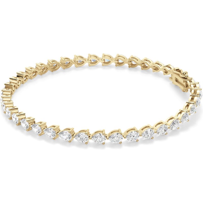 3 Prong Gruszka Tenisowa Bransoletka s Laboratoryjnym Diamentem 8.00 krt z żółtego złota pr. 14K (585)