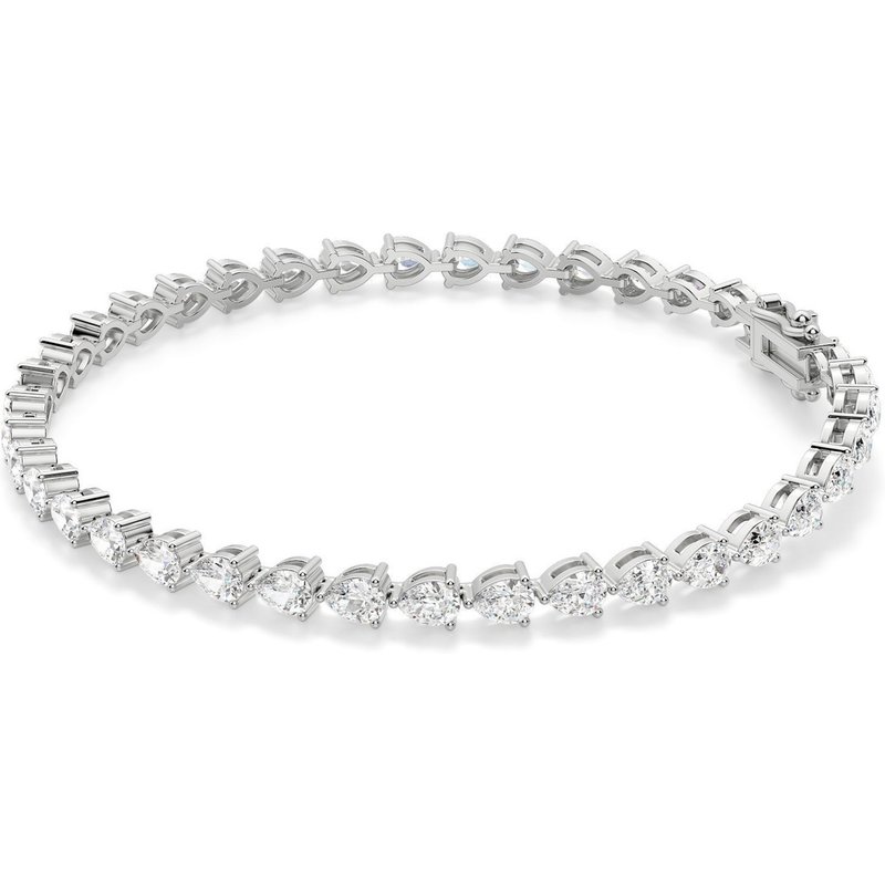 3 Prong Gruszka Tenisowa Bransoletka s Laboratoryjnym Diamentem 8.00 krt z białego złota pr. 14K (585)