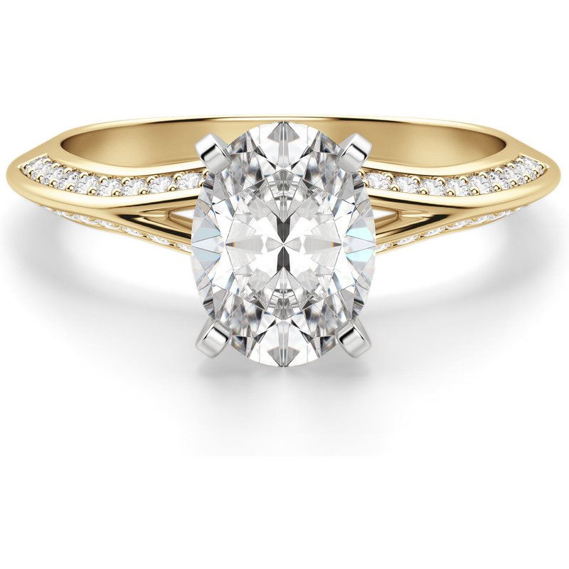 Irene Owalny 0.50 ct Pierścionek Zaręczynowy Diament Laboratoryjny 585 Żółte Złoto (14K)