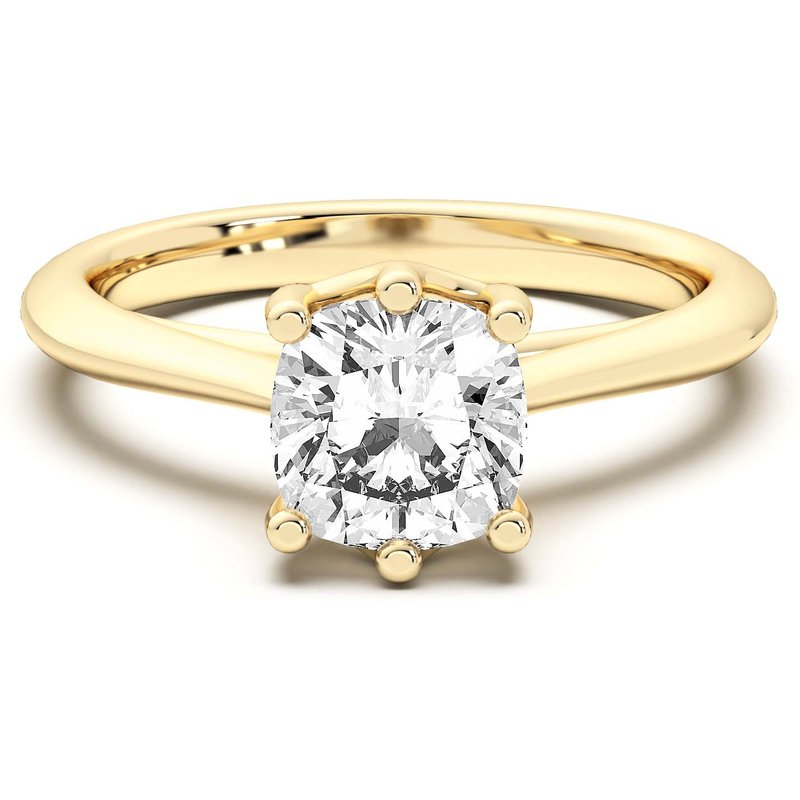 Bali Klasyczny Poduszkowy 1.25 ct Pierścionek Zaręczynowy Diament Laboratoryjny 585 Żółte Złoto (14K)