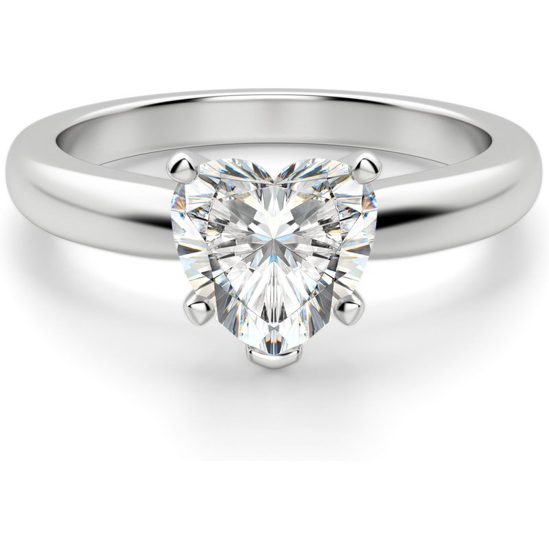 Tapered Solitaire Sercowy 2.00 ct Klasyczny Pierścionek Zaręczynowy Diament Laboratoryjny 950 Platyna