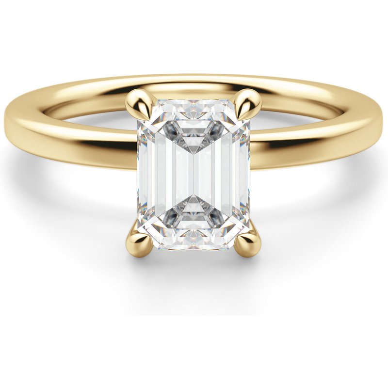 Arezzo Klasyczny Szmaragdowy 0.50 ct Pierścionek Zaręczynowy Diament Laboratoryjny 585 Żółte Złoto (14K)