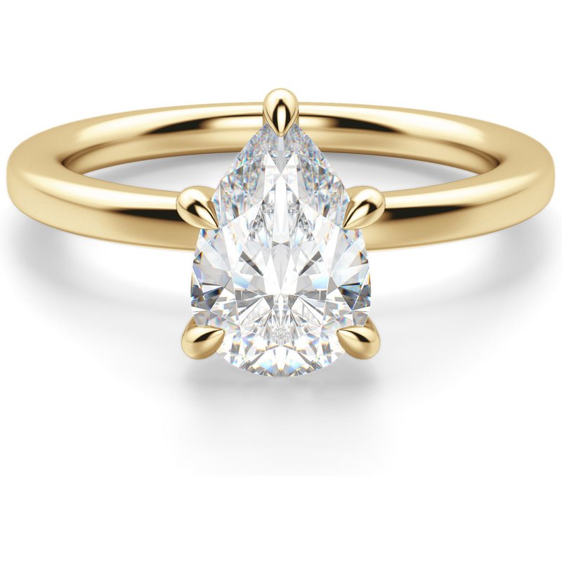 Arezzo Klasyczny Gruszkowy 2.50 ct Pierścionek Zaręczynowy Diament Laboratoryjny 585 Żółte Złoto (14K)