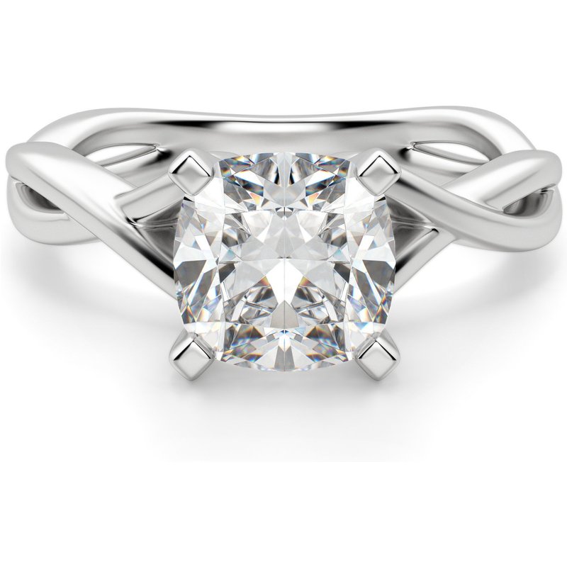 Twisted Klasyczny Poduszkowy 3.00 ct Pierścionek Zaręczynowy Diament Laboratoryjny 950 Platyna