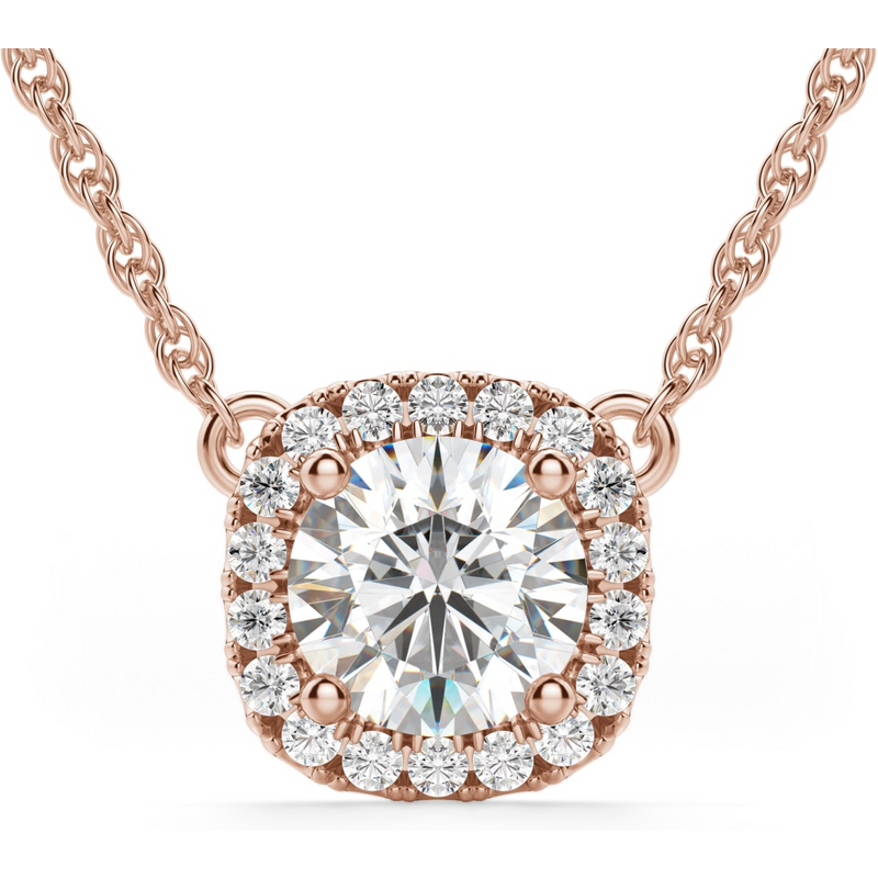 Naszyjnik Naples Okrągły 0.50 kt Laboratoryjny Diament 585 Różowe Złoto (14K)