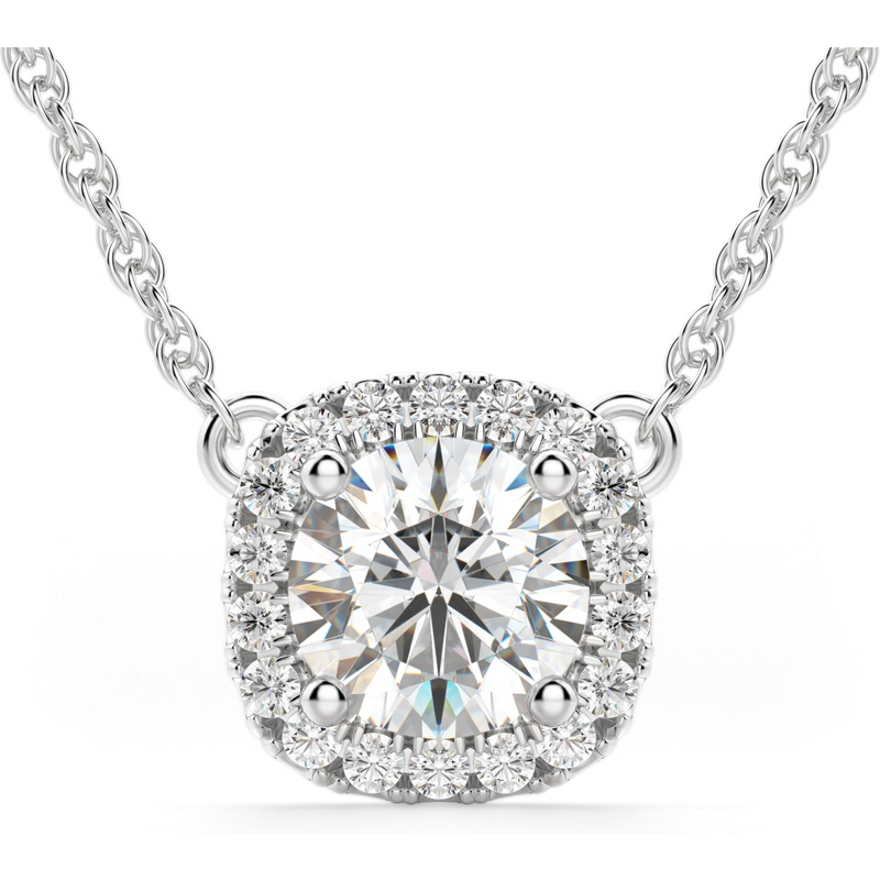 Naszyjnik Naples Okrągły 2.00 kt Laboratoryjny Diament 585 Białe Złoto (14K)