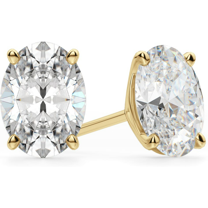Owalne Kolczyki Sztyfty 0.30 Karata Tension Back Martini Set Diament Laboratoryjny 585 Żółte Złoto (14K)