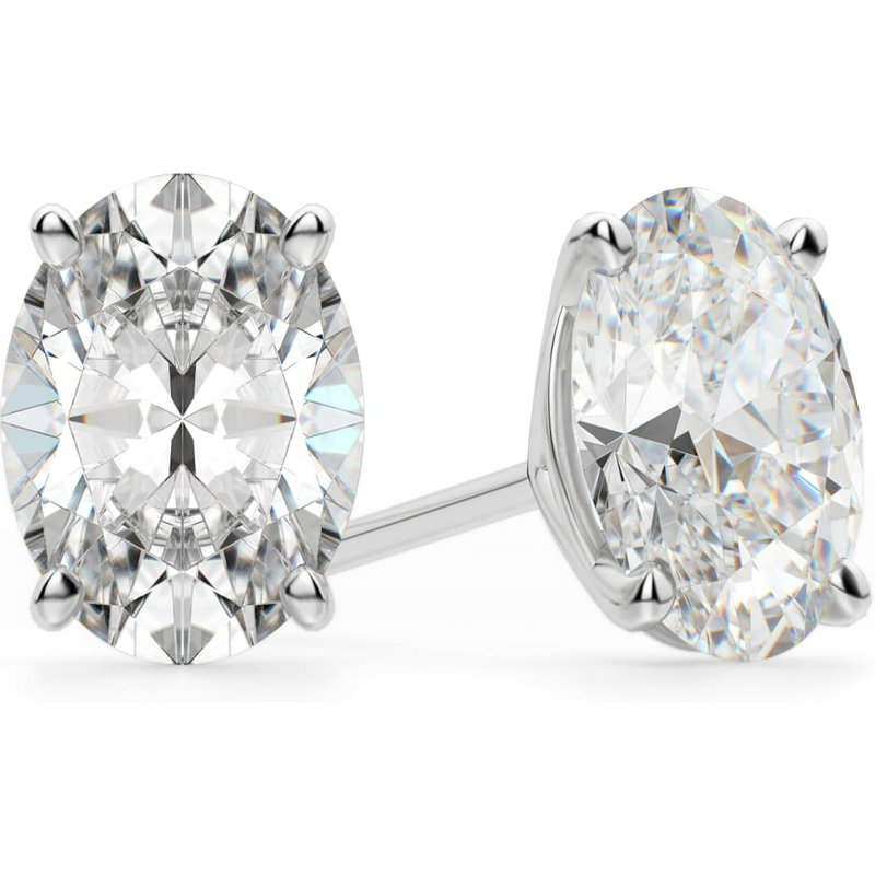 Owalne Kolczyki Sztyfty 0.30 Karata Tension Back Martini Set Diament Laboratoryjny 585 Białe Złoto (14K)