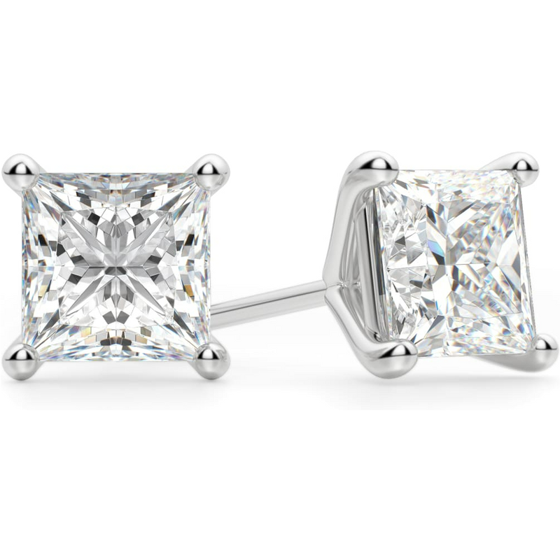 Kolczyki Sztyfty Księżniczka 2.50 Karata Tension Back Martini Set Diament Laboratoryjny 585 Białe Złoto (14K)