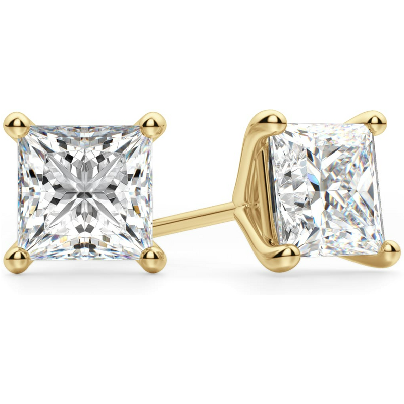 Kolczyki Sztyfty Księżniczka 1.50 Karata Tension Back Martini Set Diament Laboratoryjny 585 Żółte Złoto (14K)