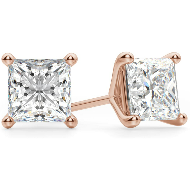 Kolczyki Sztyfty Księżniczka 0.30 Karata Tension Back Martini Set Diament Laboratoryjny 585 Różowe Złoto (14K)