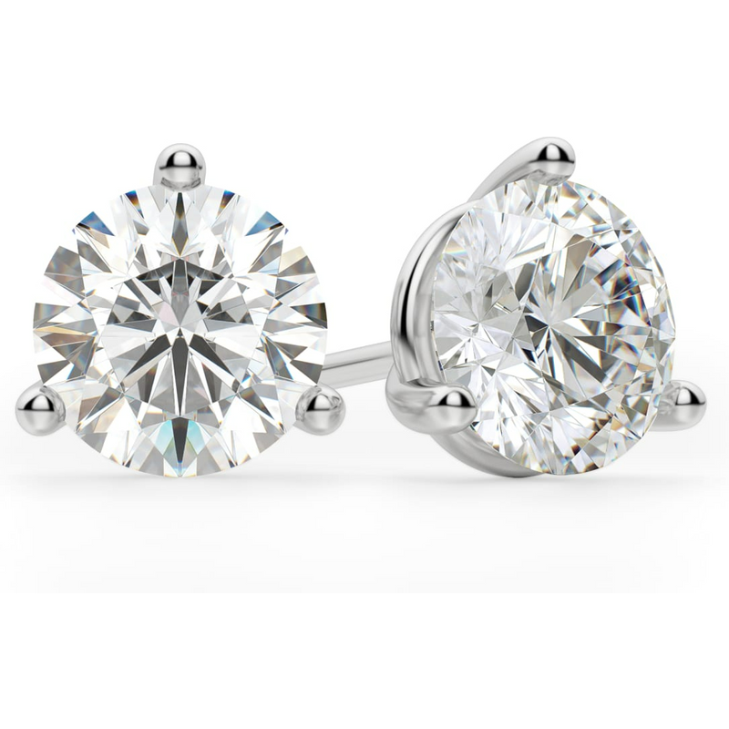 Okrągłe Kolczyki Sztyfty 0.30 Karata Tension Back Martini Set Diament Laboratoryjny 585 Białe Złoto (14K)