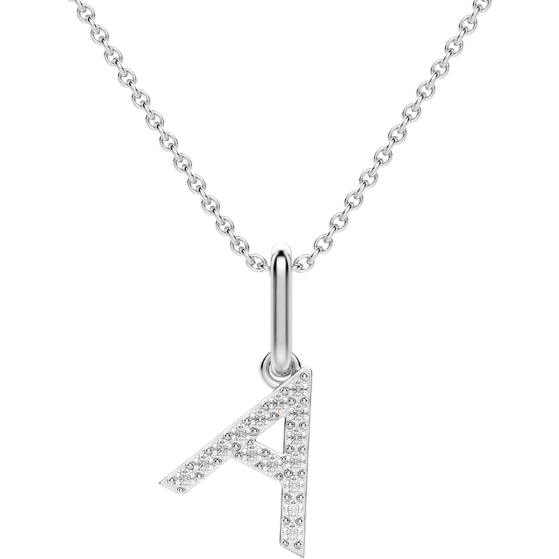 Wisiorek Litera "A" Laboratoryjny Diament 585 Białe Złoto (14K)