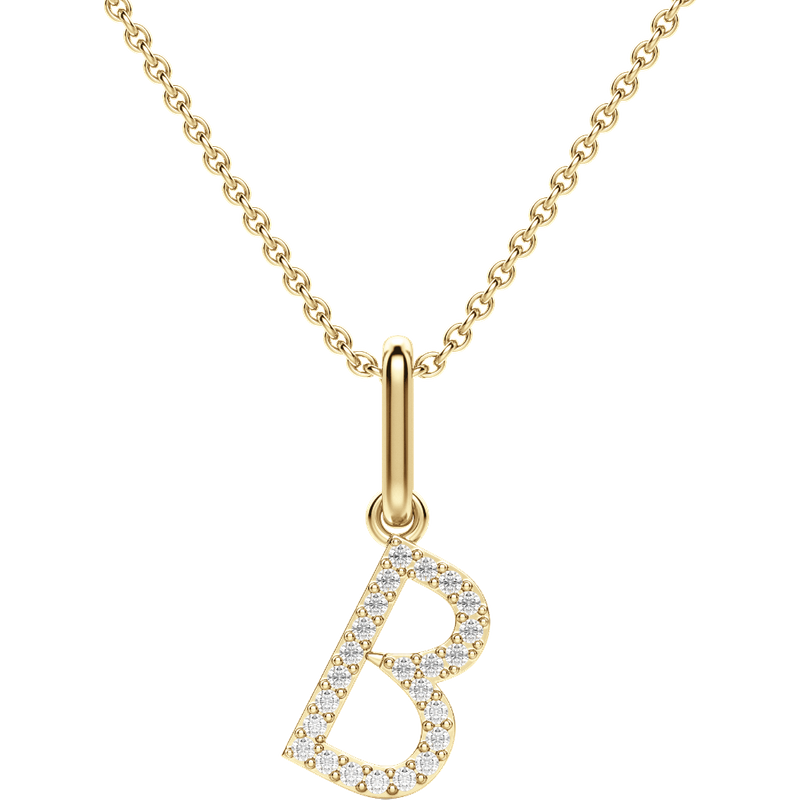 Wisiorek Litera "B" Laboratoryjny Diament 585 Żółte Złoto (14K)