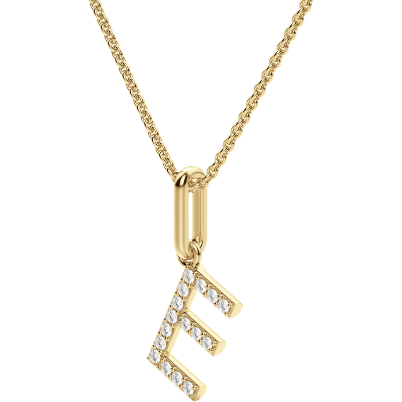 Wisiorek Litera "E" Laboratoryjny Diament 585 Żółte Złoto (14K)
