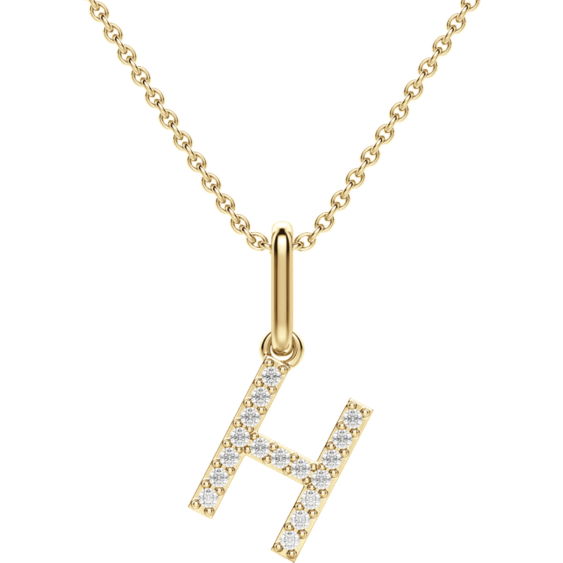 Wisiorek Litera "H" Laboratoryjny Diament 585 Żółte Złoto (14K)