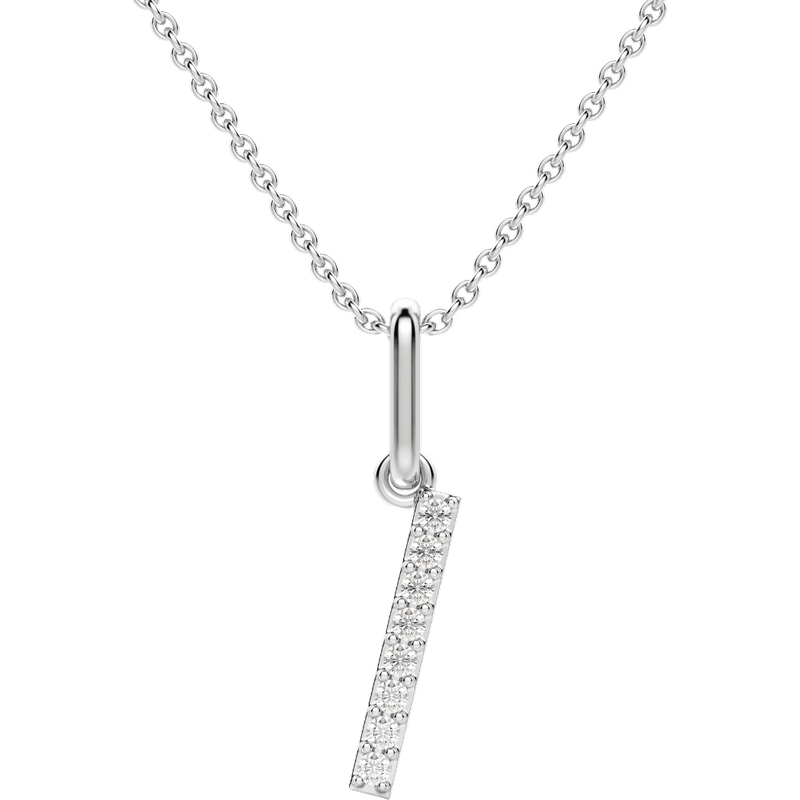 Wisiorek Litera "I" Laboratoryjny Diament 585 Białe Złoto (14K)