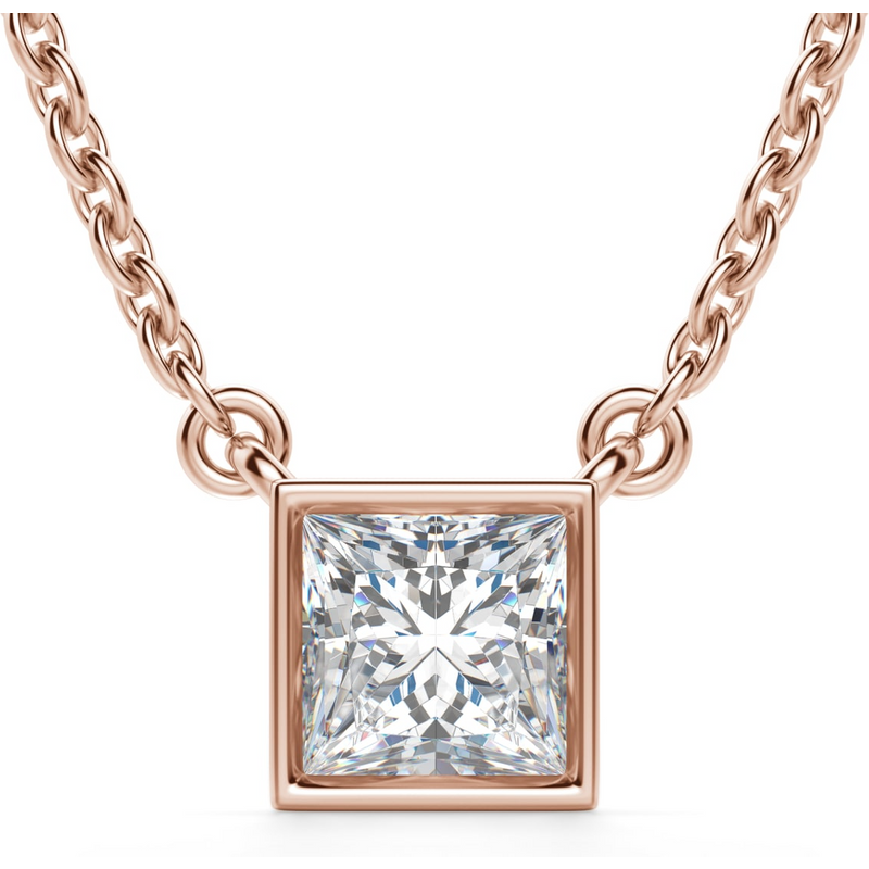 Naszyjnik Marseille Księżniczka 1.00 kt Laboratoryjny Diament 585 Różowe Złoto (14K)