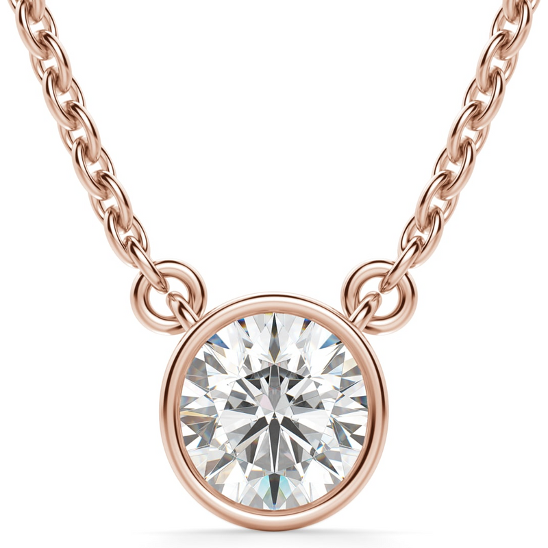 Okrągły Naszyjnik Marseille 1.50 kt Laboratoryjny Diament 585 Różowe Złoto (14K)