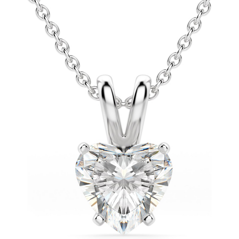 Wisiorek Basket Set Serce 0.75 kt Laboratoryjny Diament 585 Białe Złoto (14K)