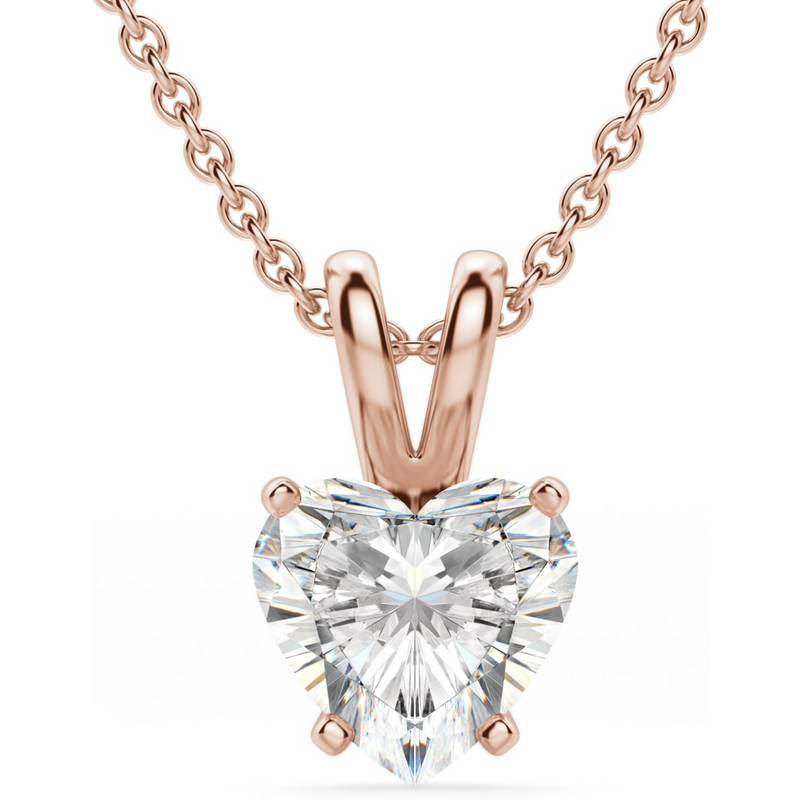 Wisiorek Basket Set Serce 1.00 kt Laboratoryjny Diament 585 Różowe Złoto (14K)