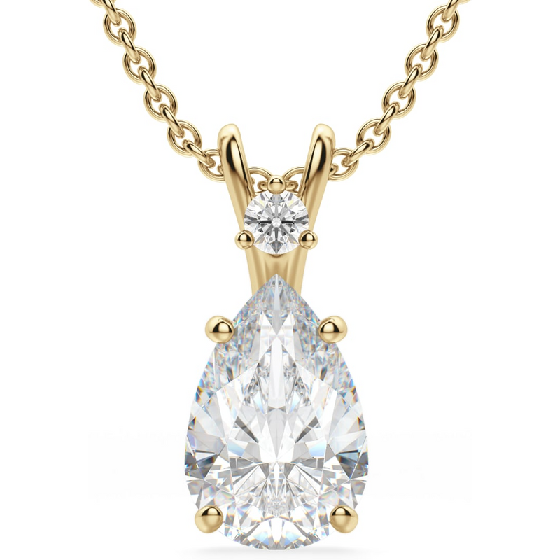 Wisiorek Isla Girl Gruszkowy 3.00 kt Laboratoryjny Diament 585 Żółte Złoto (14K)