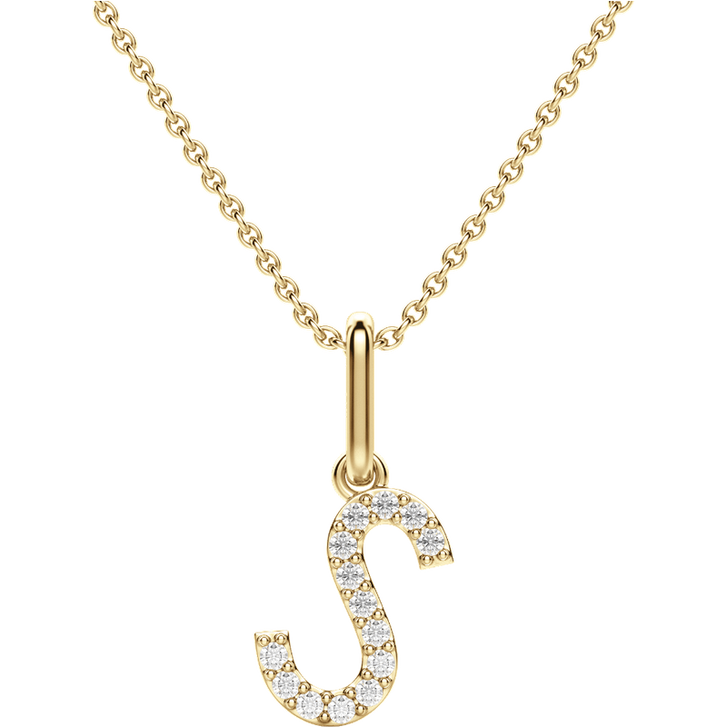 Wisiorek Litera "S" Laboratoryjny Diament 585 Żółte Złoto (14K)