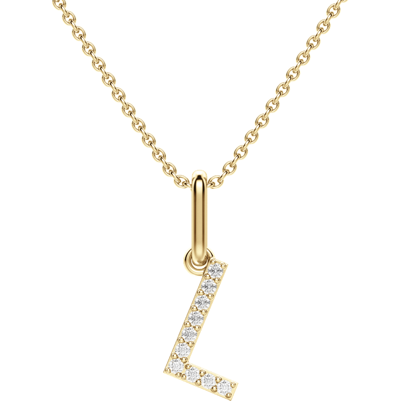 Wisiorek Litera "L" Laboratoryjny Diament 585 Żółte Złoto (14K)