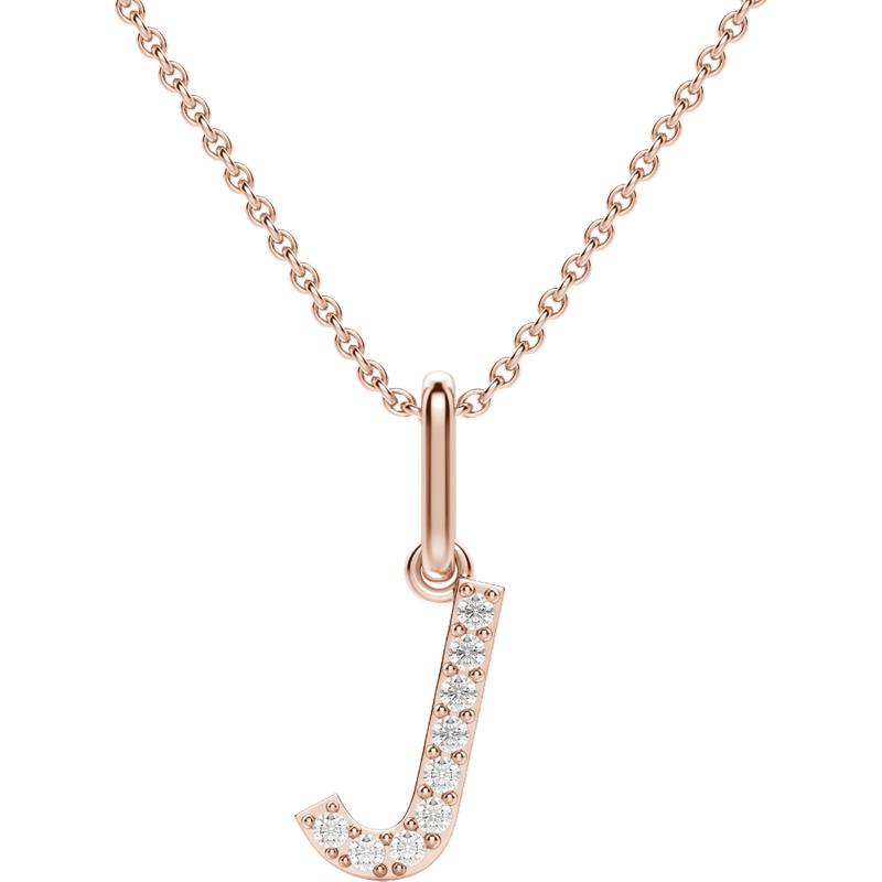 Wisiorek Litera "J" Laboratoryjny Diament 585 Różowe Złoto (14K)