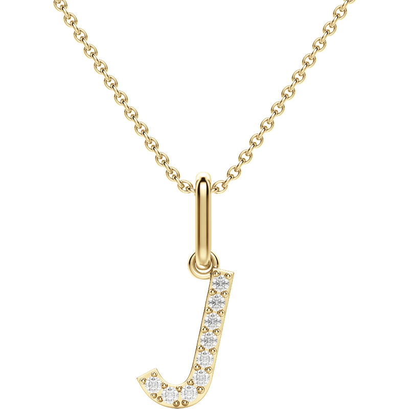 Wisiorek Litera "J" Laboratoryjny Diament 585 Żółte Złoto (14K)