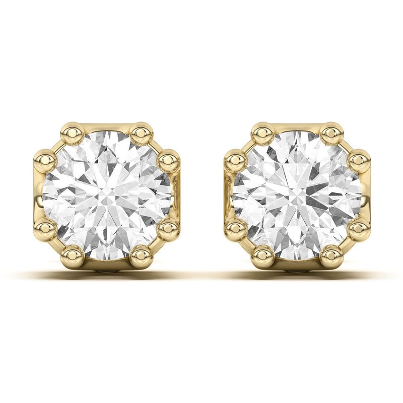 Męskie Kolczyki Sztyfty Vintage 0.26 Karata Diament Laboratoryjny 585 Żółte Złoto (14K)